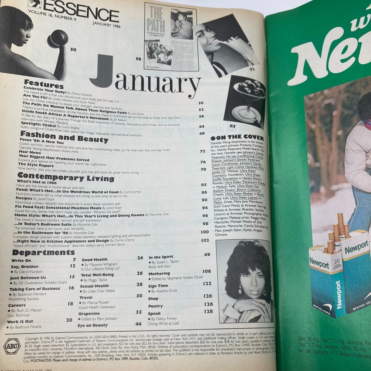 VTG Essence Magazine January 1986 Vol 16 No. 9 Danielle Wong