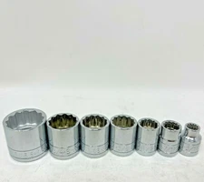 SK Tools 3/8 Drive 12 Point 7 Pc SAE Standard Fractional Socket Set 5/16 - 15/16