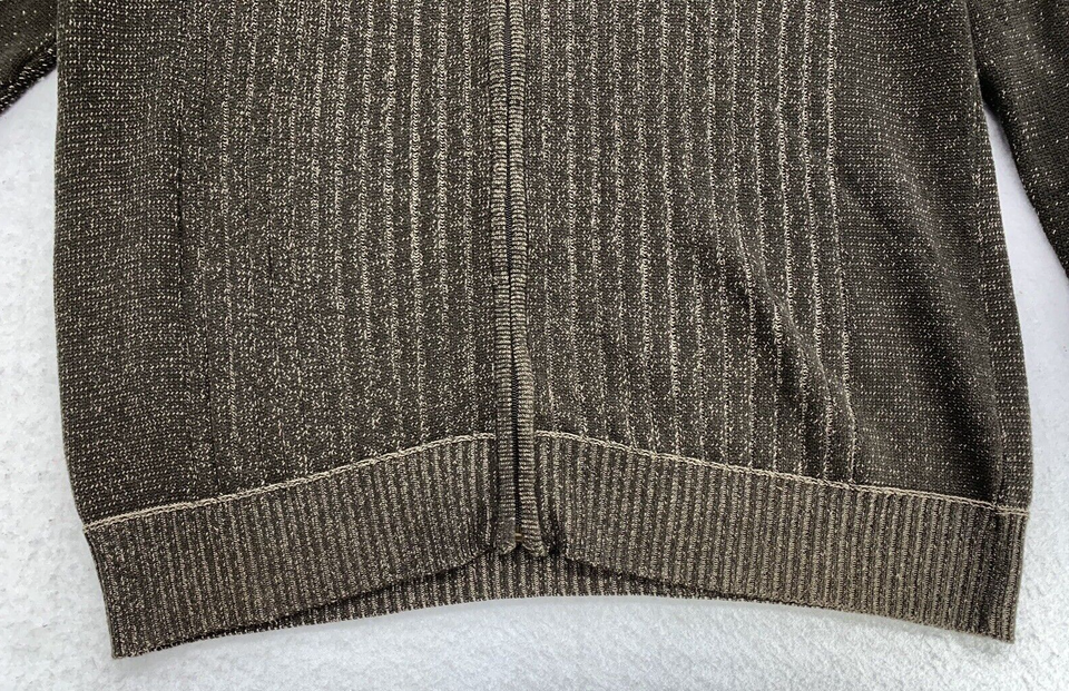 Hampshire Full Zip Sweater Men’s XXL Brown Ribbed Knit Long Sleeve
