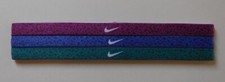 Nike Printed Headbands Assorted 3PK Adult Unisex Purple Dusk/Mulberry/Game Royal