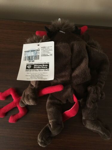 1998 Toons of Terror WB TAZMANIAN DEVIL Taz Devil Plush Bean Bag - Picture 3 of 5