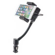 FM Transmitter Car Mount Charger Holder USB Port Swivel DC for Cell Phones