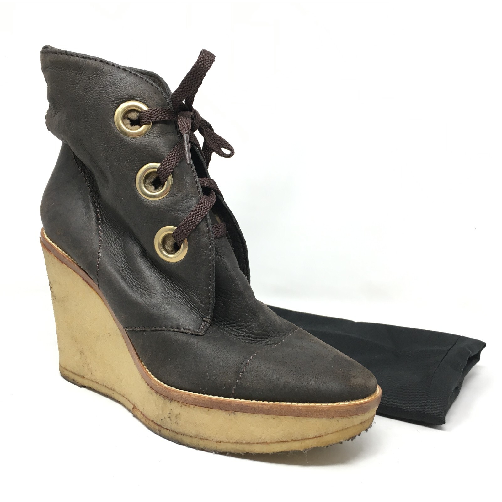 Yves Saint Laurent stivaletti stivaletti scarpe donna taglia 39 EU 9 US pelliccia marrone