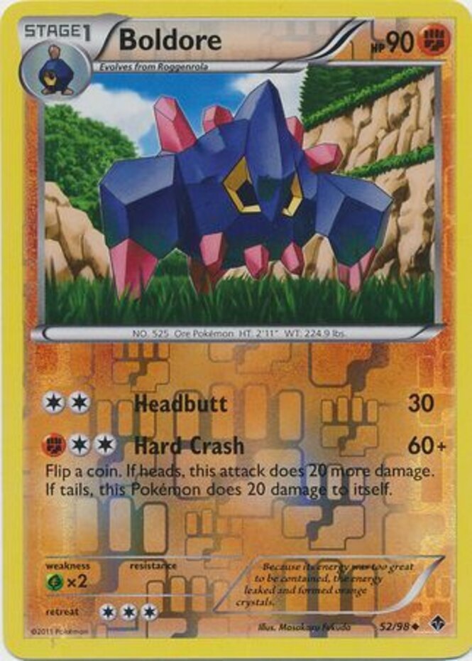 Pokemon - Boldore - 52/98 - Uncommon - Reverse Holo - Emerging Powers - NM