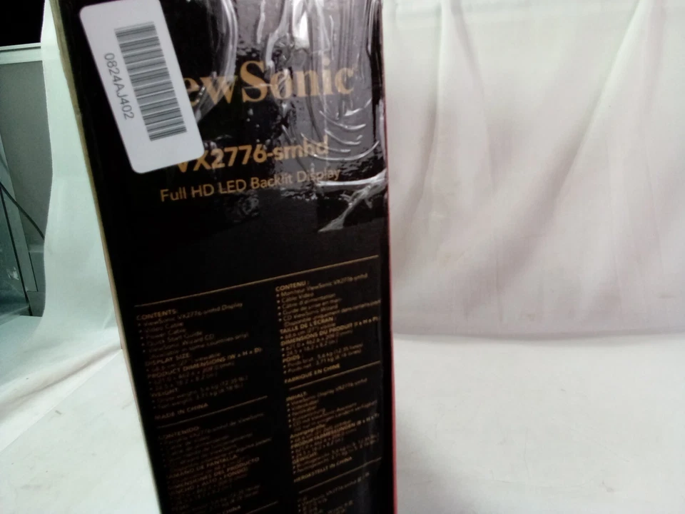 ViewSonic VX2776-SMHD 27" FULL HD LED BACKLIT DISPLAY 68.6 CM (27") VIEWABLE - Image 4 of 4