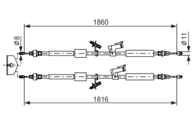 BOSCH 1 987 482 189 Seilzug, Feststellbremse für FORD,FORD AUSTRALIA
