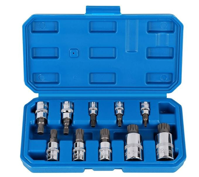 Embout Torx 12 pans M4 haute résistance pour clé à cliquet 1/4