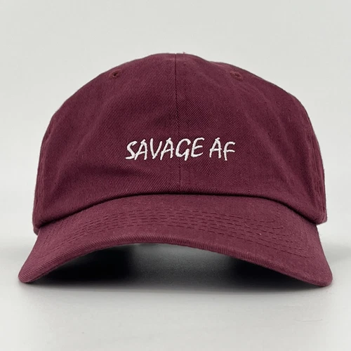 Savage AF Hat - Burgundy StrapBack Baseball Cap VGUC