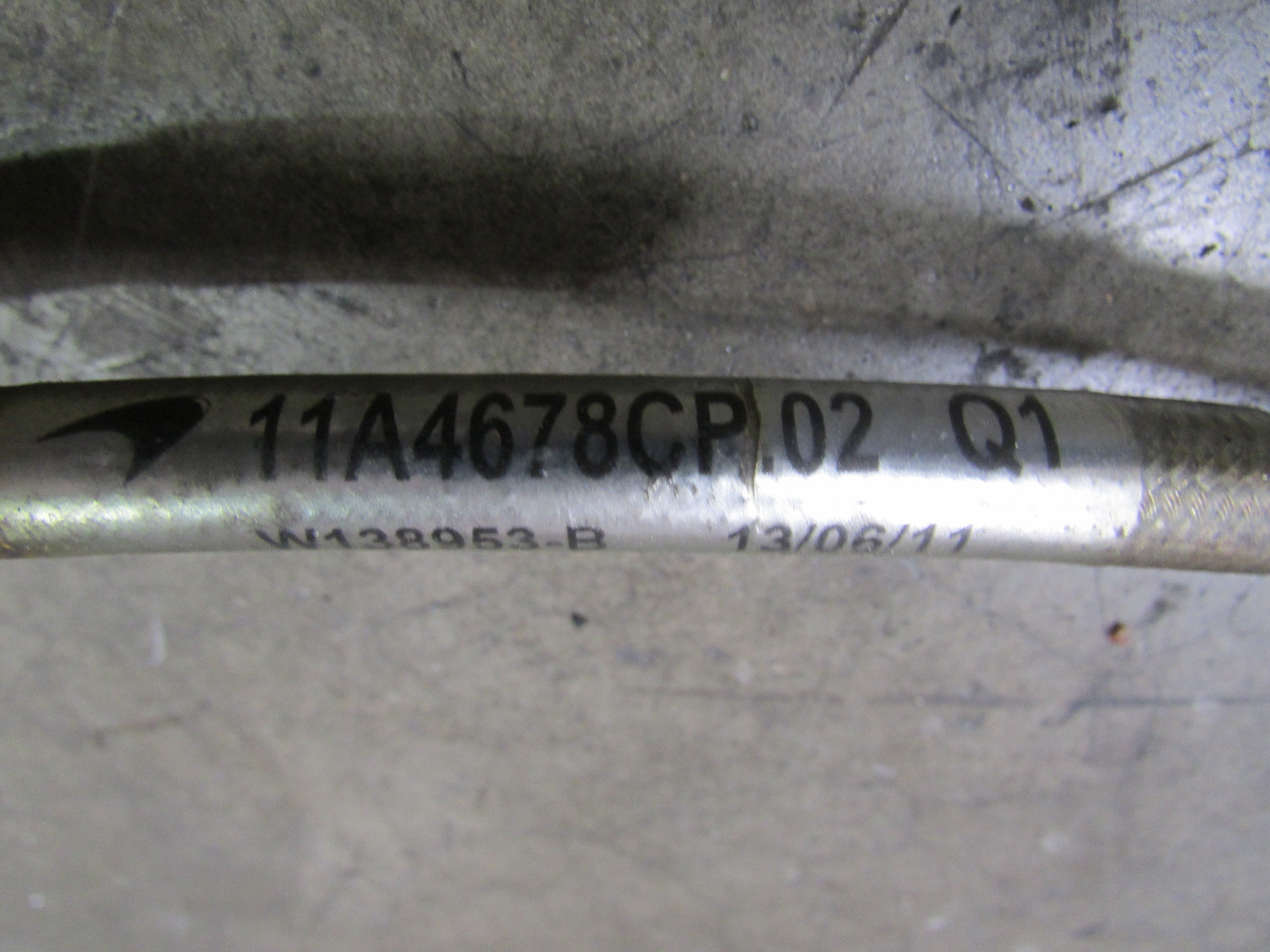 Mclaren MP4-12C Fuel Line, Used, P/N 11A4678CP.02