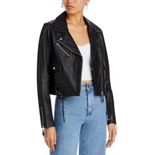 Paige Womens Demetra Faux Leather Heavy Dressy Motorcycle Jacket Coat Bhfo 0068