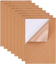 8 Pack 8.3" X 11.8" Self-Adhesive A4 Size Cork Sheets 2Mm Thick Rectangle Insul
