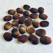 BA381 Vintage glass cabochons 18x13mm caramel polished unfoiled 20 