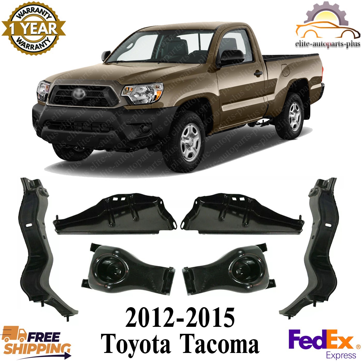 2012-2015 Toyota Tacoma Front Bumper Outer Support Bracket Pair Left & Right