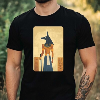 Herren T-Shirt Anubis Ägyptischer Gott Fantasie Motiv Baumwolle Größe XS bis 5XL