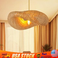 Bamboo Wicker Rattan Shade Pendant Light Fixture Art Asian Hanging Ceiling Lamp