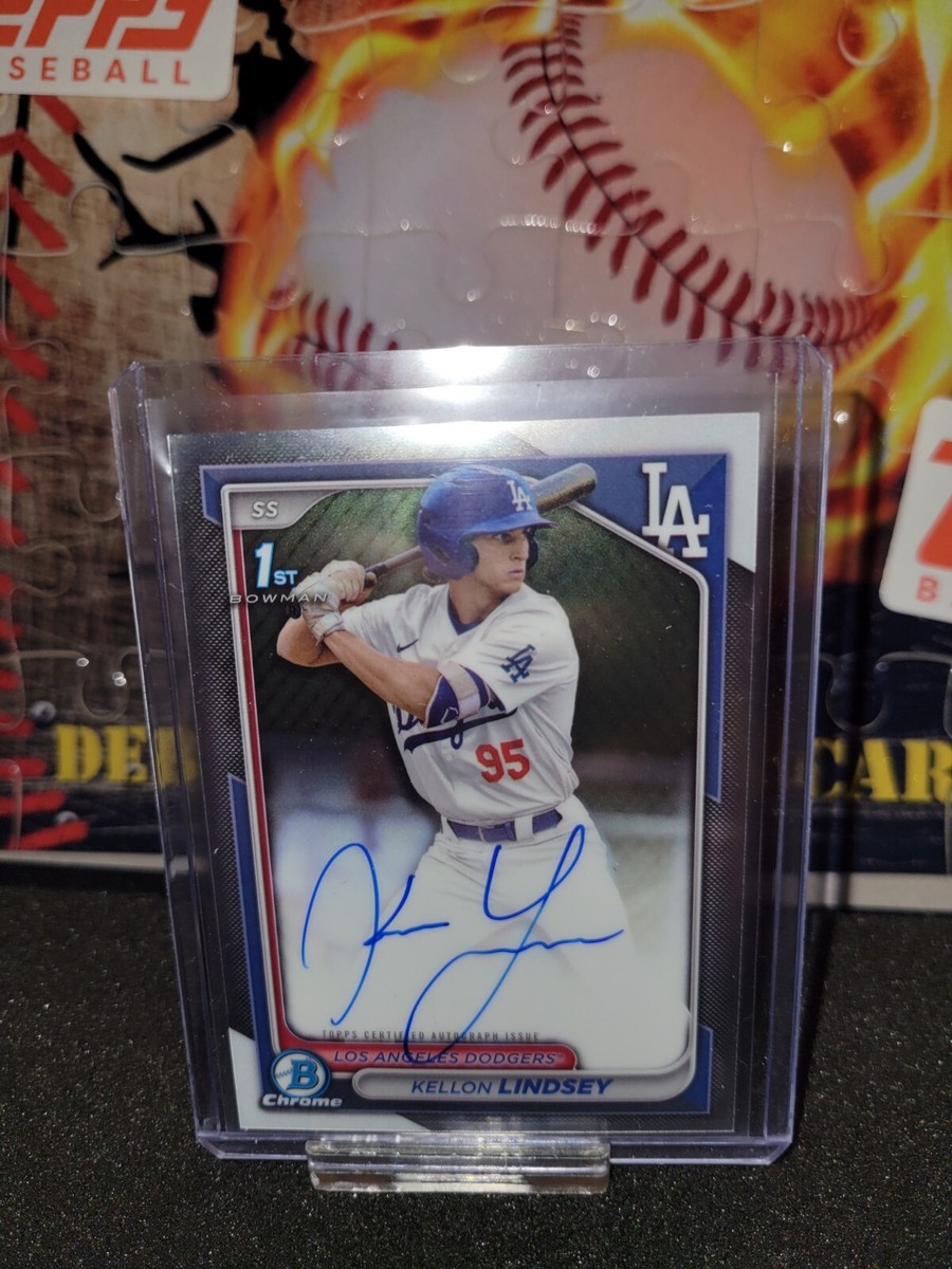 2024 Bowman Chrome Draft 1st Prospect AUTO Kellon Lindsey Dodgers 