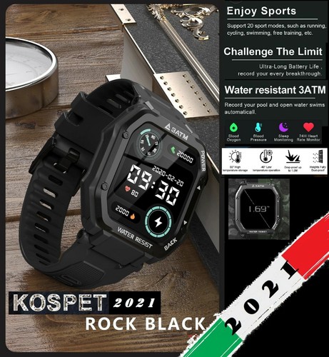 Smartwatch Orologio Rock Impermeabile ATM Rugged 2021 Sport Fitness Amazfit  ECG | eBay