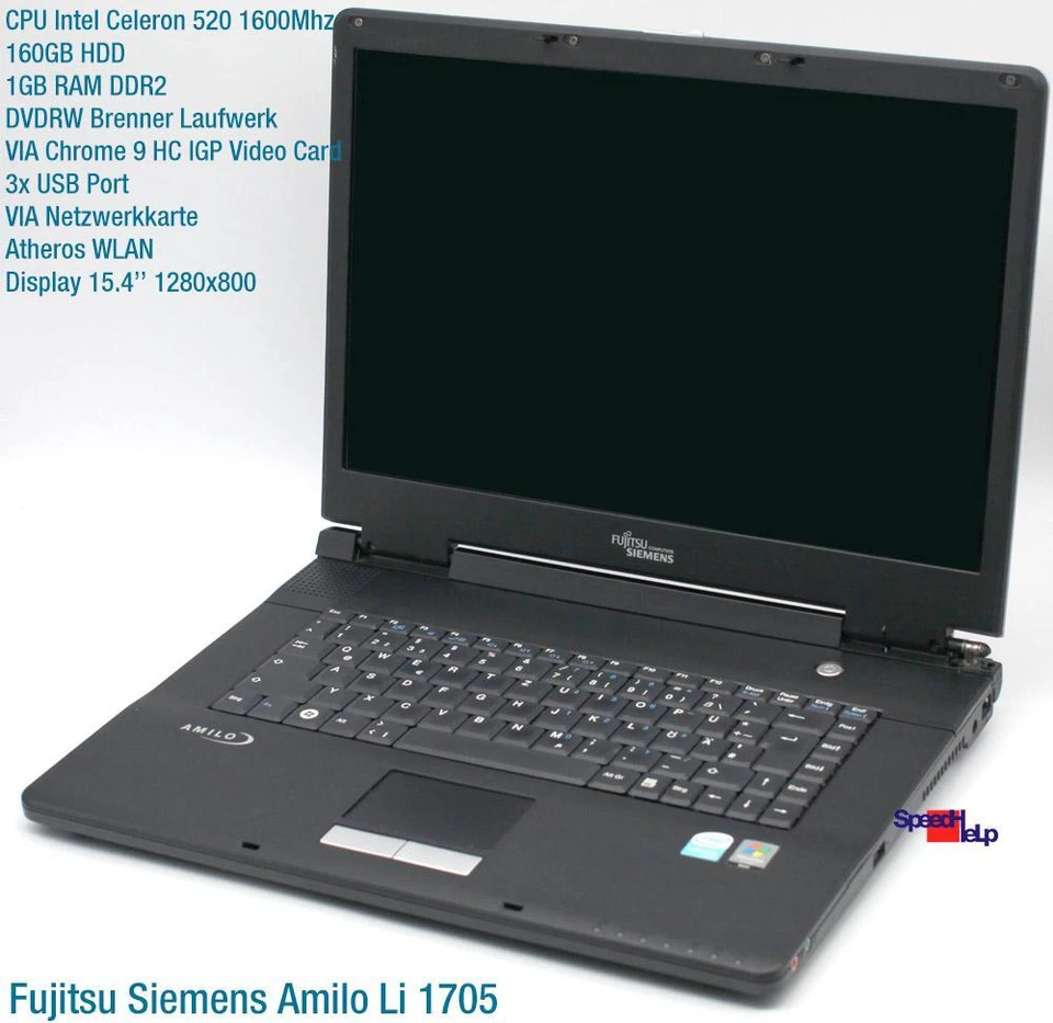 Fujitsu Siemens Amilo Li 1705 Notebook 160GB Hdd 1GB Ram Dvdrw For Windows Xp - Image 2 of 4