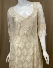Lorrie Kabala Ivory Lace Beaded Made In USA Dress, Wedding Gown, Size 10