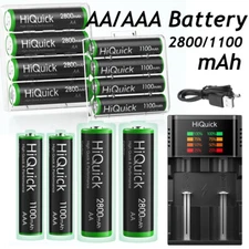 Lot HiQuick AAA AA Rechargeable Battery Recharge Ni-MH Batteries 1.2V / Charger