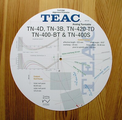 TEAC TN-5BB Custom Designed Tonearm Cartridge Stylus Alignment Protractor