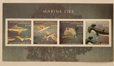 Grenada Grenadines 2013 /  Marine Life - Flying Fish, Blacktip Shark ... / 3v ms