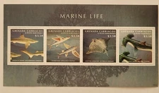 Grenada Grenadines 2013 /  Marine Life - Flying Fish, Blacktip Shark ... / 3v ms