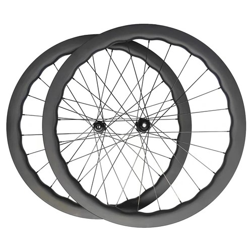 Paire De Roues Gravel/Cyclocross 700c Carbone Tubeless Clincher - Compatible Frein à Disque