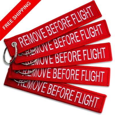 5pcs Remove Before Pew Pew Key Chian Embroidery Key Tag Fobs Keychain
