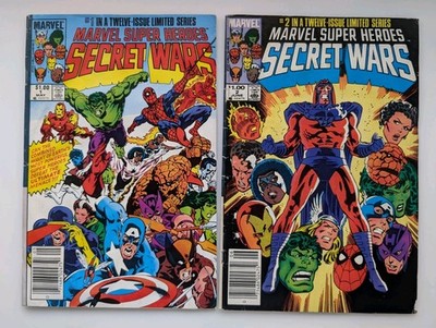 Canadian Price Variant Lot Marvel Super Heroes Secret Wars 1 & 2 1984 Error 1