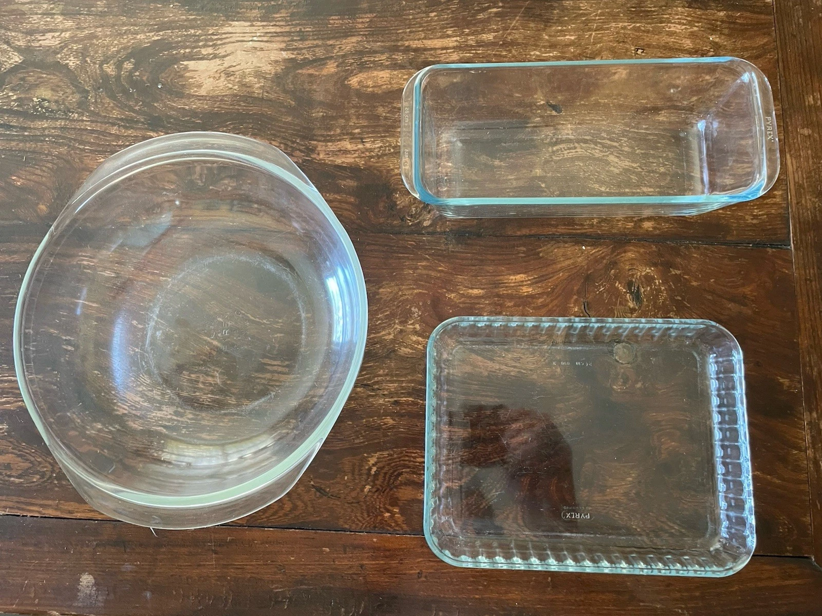 Pyrex 24cm Quiche Flan Dish + 28cm Loaf Cake Pan Dish + 26cm 3qt Casserole Bowl