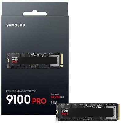 SAMSUNG SSD 9100 PRO 1TB M.2 2280 PCIe 5.0 x4, to 14,700MBs, for AI, MZ-VAP1T0BW