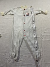 Vintage 70s Baseball Footed Pajamas