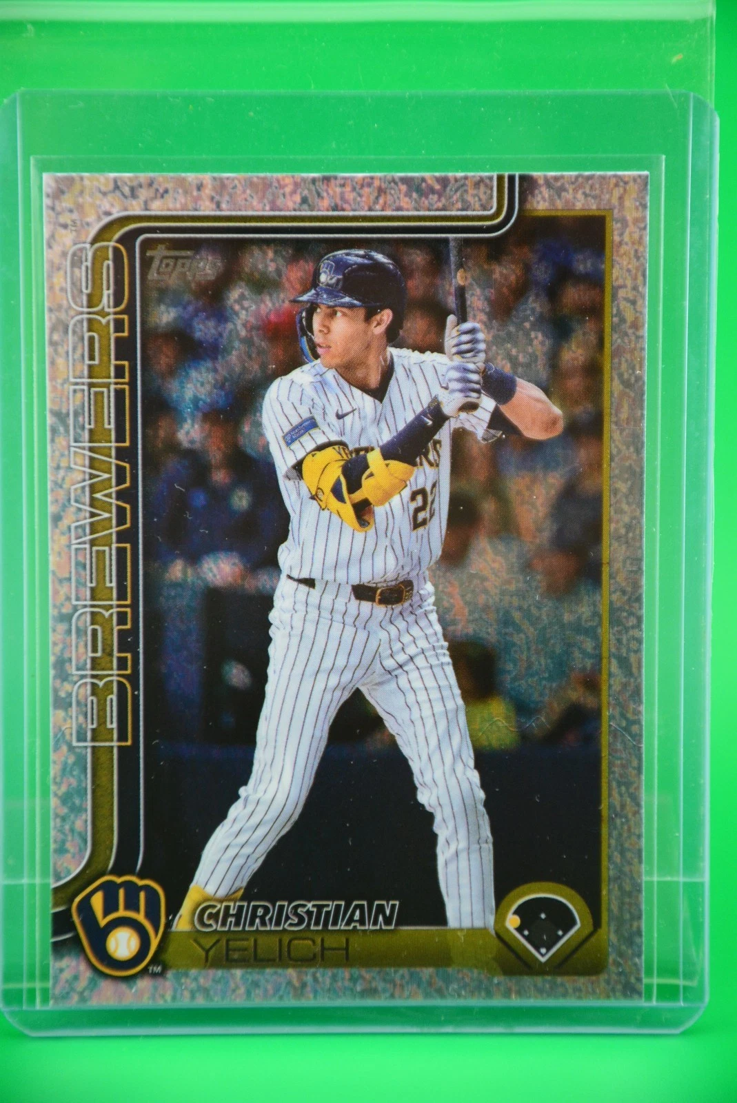 2025 Topps Series 1 Christian Yelich Sand Glitter Parallel #49 Milwaukee Brewers