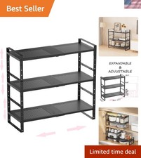 Expandable 3-Tier Shoe Rack - Durable Metal Storage for Organized Living Spaces