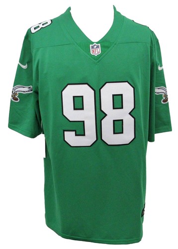 Camiseta de fútbol americano firmada por Jalen Carter Kelly-Verde Nike On Field Eagles BAS 194513 - Imagen 3 de 6