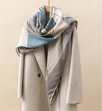 70 Cashmere 30 Silk Scarf 53'' dressage Print Bandana Shawl Neckerchief Wrap