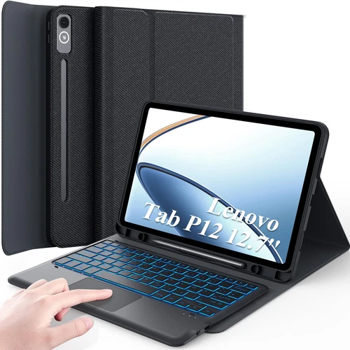 Earto Lenovo Tab P12 Tastatur Smart Touchpad Abnehmbare Magnetische Tastatur mit