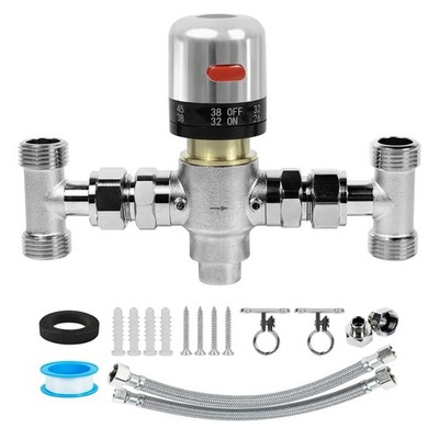 Adjustable Temperature Bypass Sensor Valve Kit for Instant Hot Water Recircul...