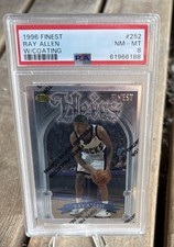1996 Topps Finest Silver Heirs #252 Ray Allen RC Rookie PSA 8 🔥 🚚 Sale