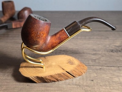 Vintage Century Old Natural Grain bent billiard tobacco estate pipe