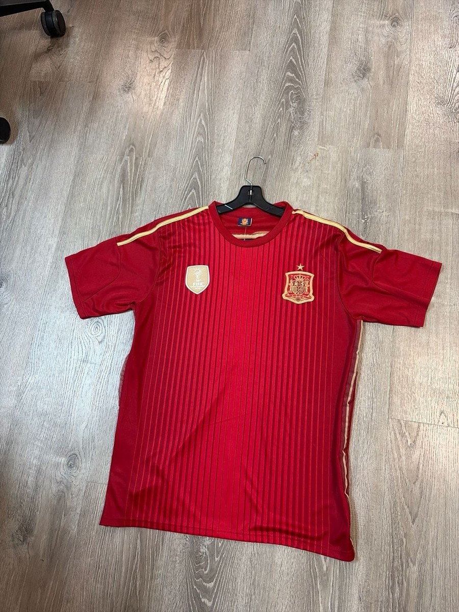 新品 スペイン代表 2010 FIFAジャケット XL タグ付き Adidas Spain 2014 World Cup Home Jersey with 2010 FIFA Champions
