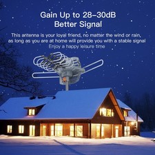 9900Miles Long Range Amplified HD Digital TV UHF VHF Outdoor Antenna With Pole