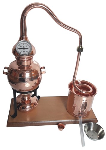 B-Ware Destille, 0,5L Modell "Alambic Classico mit Thermometer Kratzer auf Brett