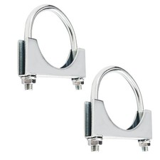 Exhaust Clamp 3" U-Bolt, Saddle Style for Automotive RV UTV Motorcycle 2 Pack