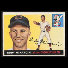 Rudy Minarcin Rookie #174 1955 Topps Cincinnati Redlegs Baseball Card MLB NM. rookie card picture