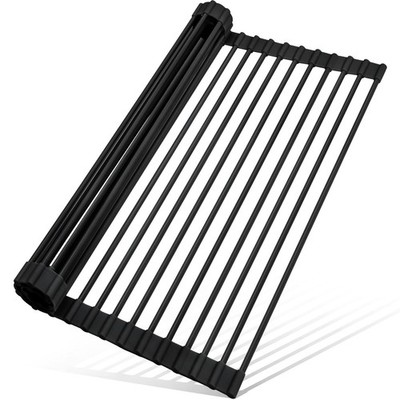 Roll Up Dish Drying Rack Silicone Wrapped Over The Sink Dish Drying Rack Mult...