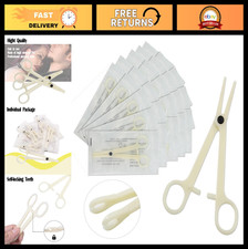 25Pcs Disposable Piercing Clamps Kit - Slotted Forceps for Ear, Belly, Tongue Bo