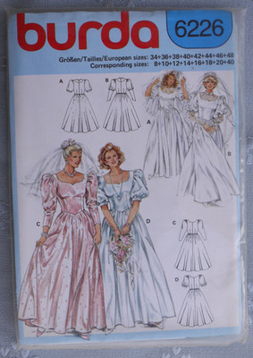 Burda, Brautkleid, Schnittmuster romantisch Gr. 34 - 48 OVP Kleid Nr. 6226