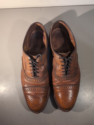 Scarpe Allen Edmonds Strand da uomo taglia 11 D in pelle marrone punta alare Oxford - Foto 6 di 12